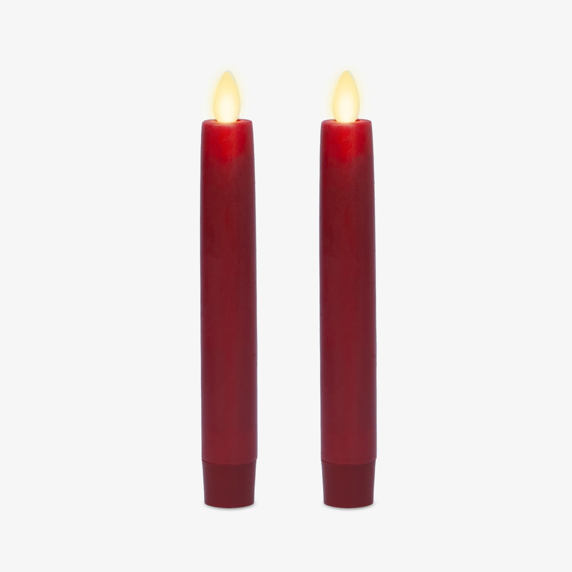 Burgundy Flameless Candle Tapers - Flat Top - 6.75" Height - Set of 2 - Image 3