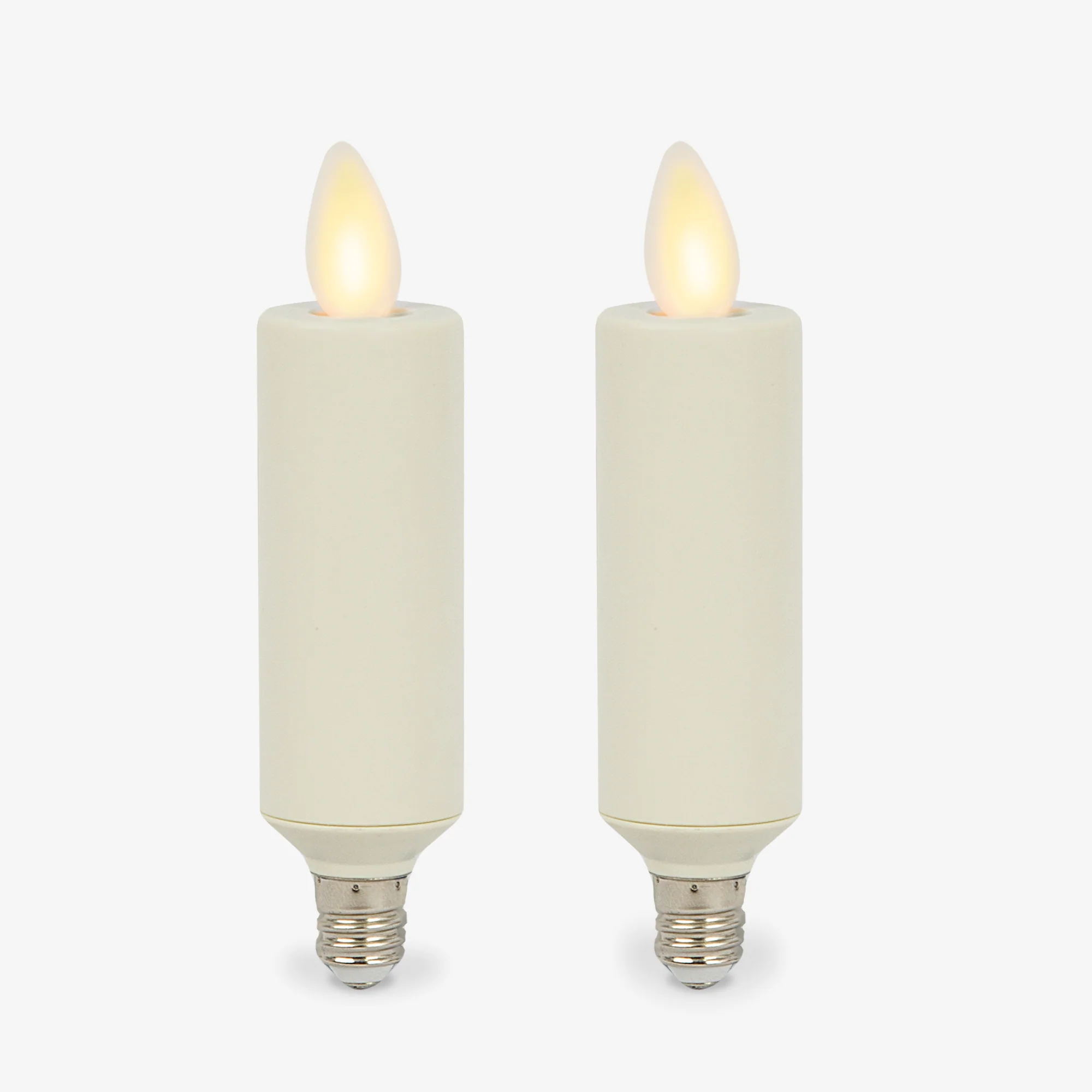 Set of 2 Pearl Ivory Flameless Candle E12 Taper Bulbs - Image 2