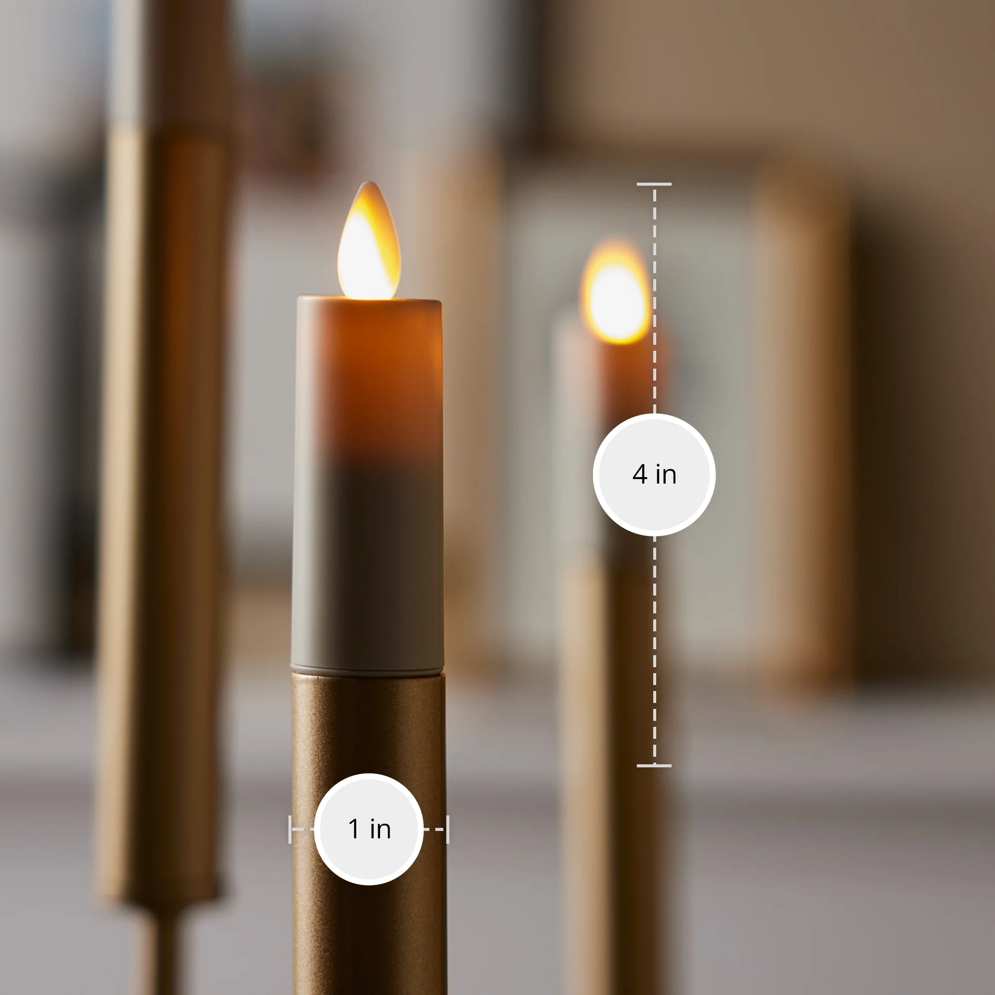 Set of 2 Pearl Ivory Flameless Candle E12 Taper Bulbs - Image 5