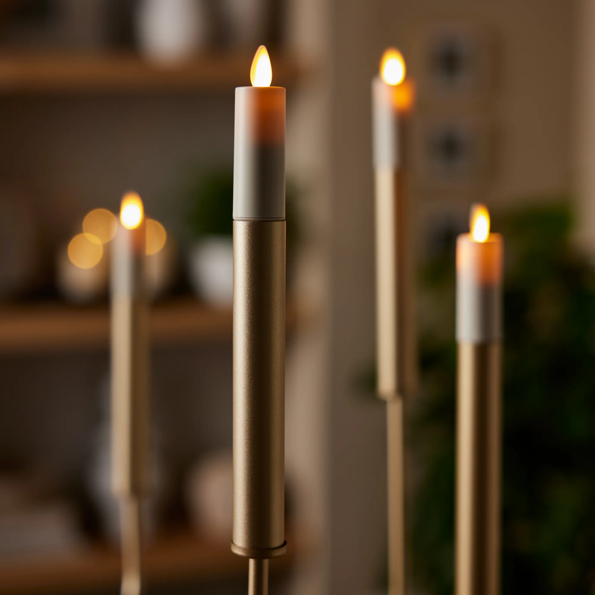 Set of 2 Pearl Ivory Flameless Candle E12 Taper Bulbs - Image 8