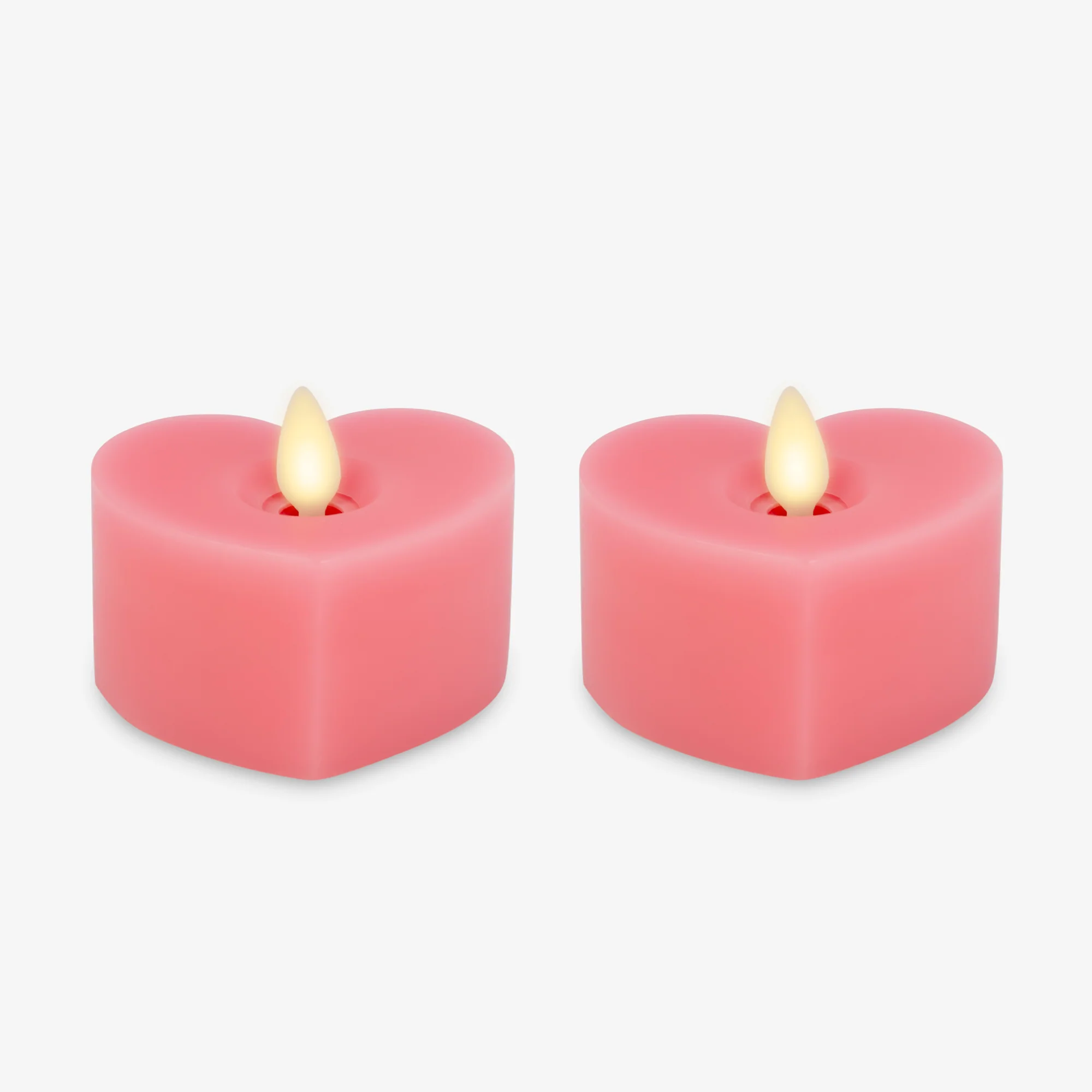 Set of 2 Sweet Pink Flameless Candle Heart Tealights - Image 7