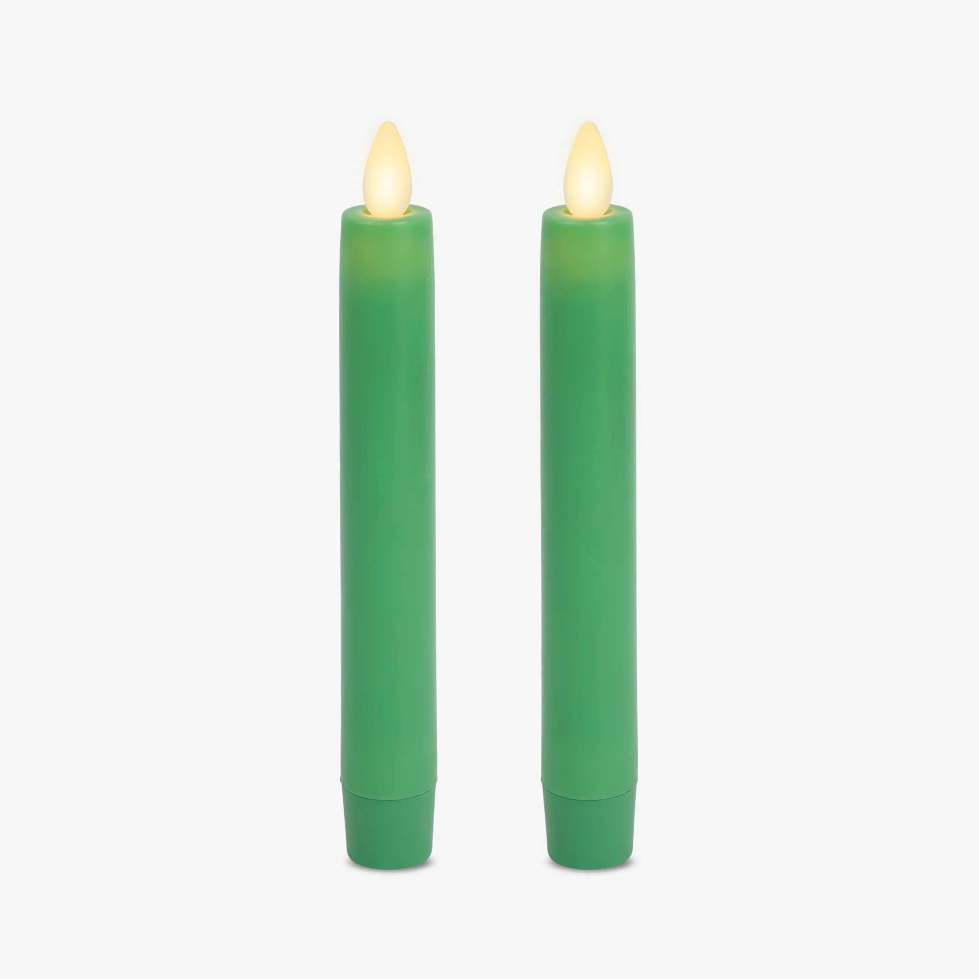 Vibrant Green Flameless Candle Tapers - Flat Top - 6.75" Height - Set of 2 - Image 6