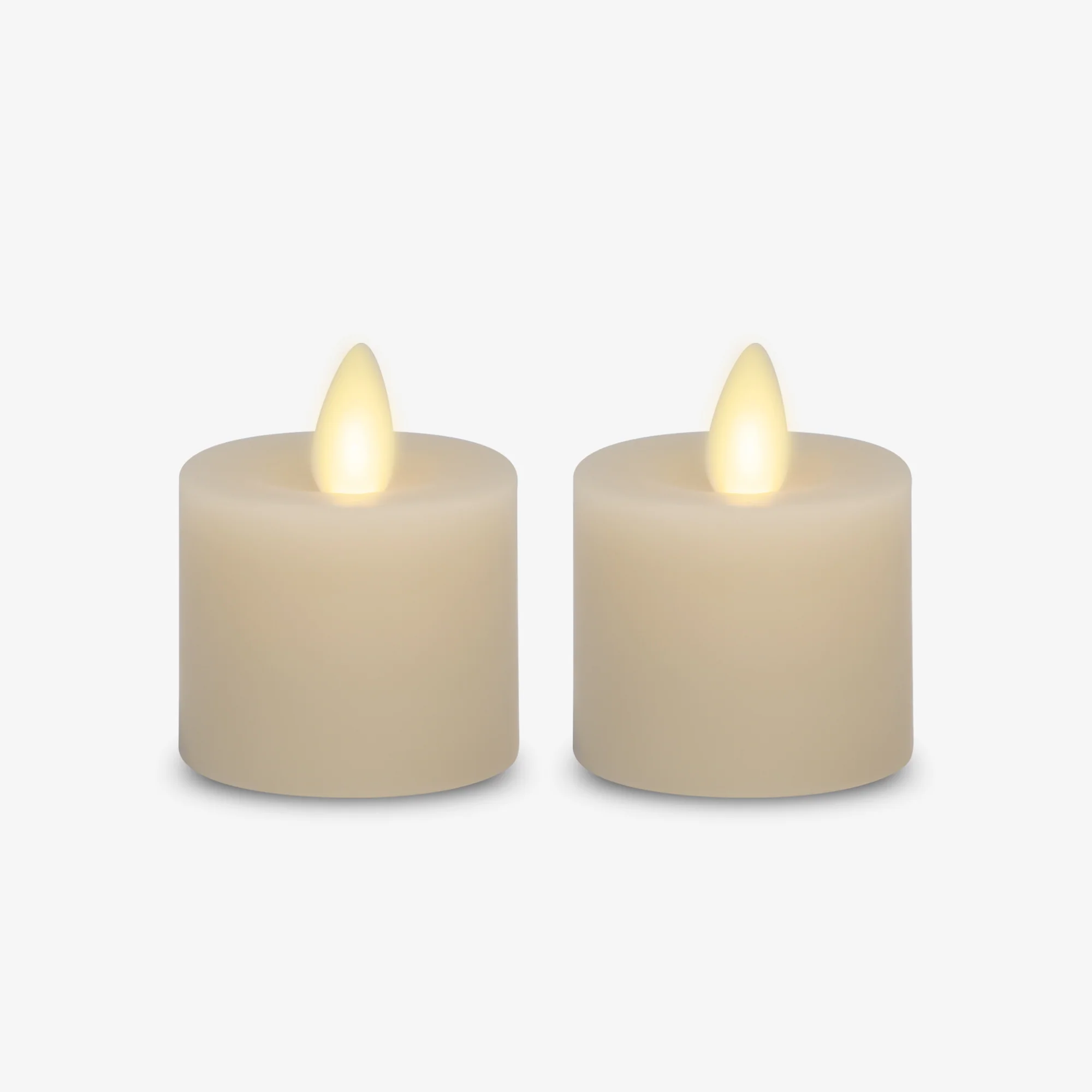 Ivory Flameless Candle Tealights - Recessed Top - Set of 2 - Image 7