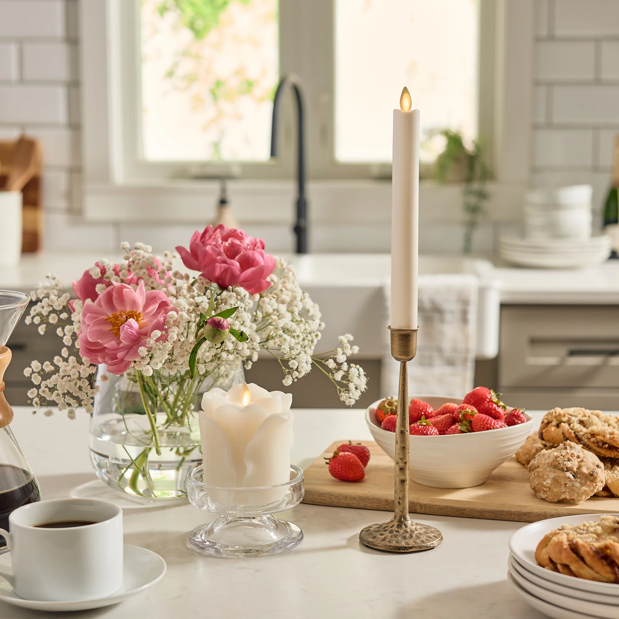 Snow White Flameless Candle Rose Bud - Image 3
