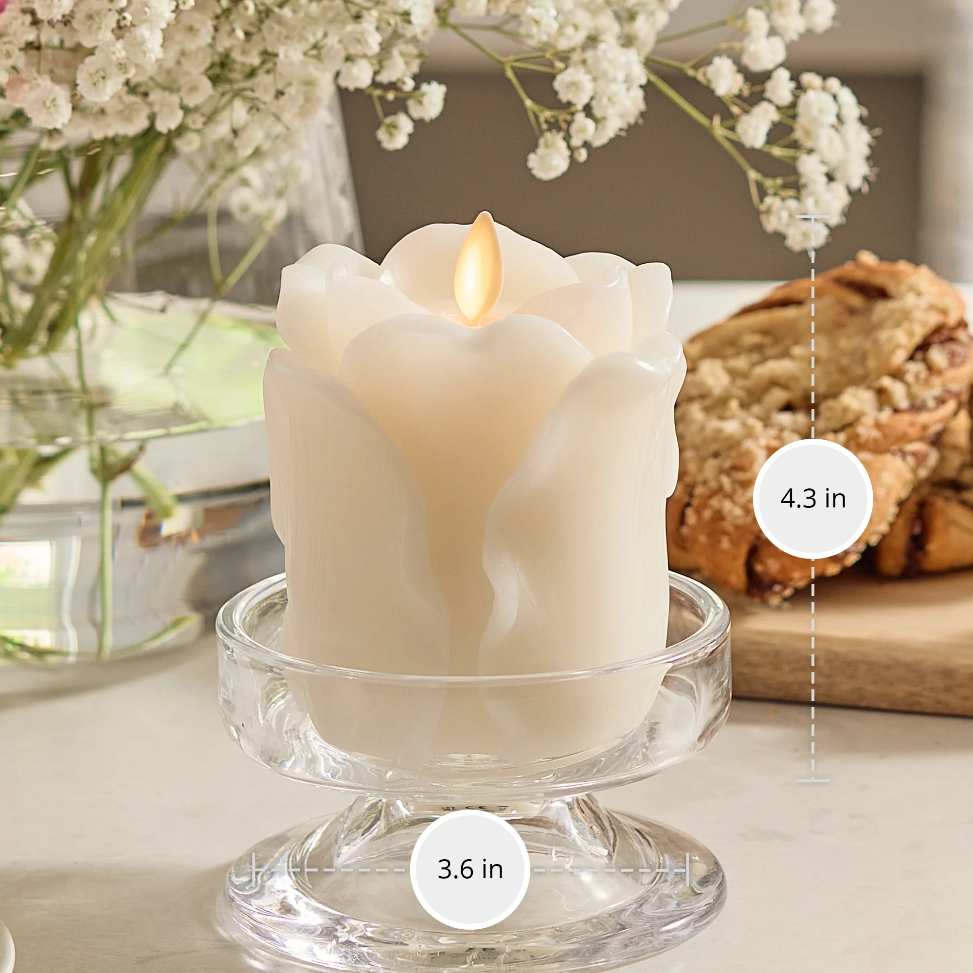 Snow White Flameless Candle Rose Bud - Image 5