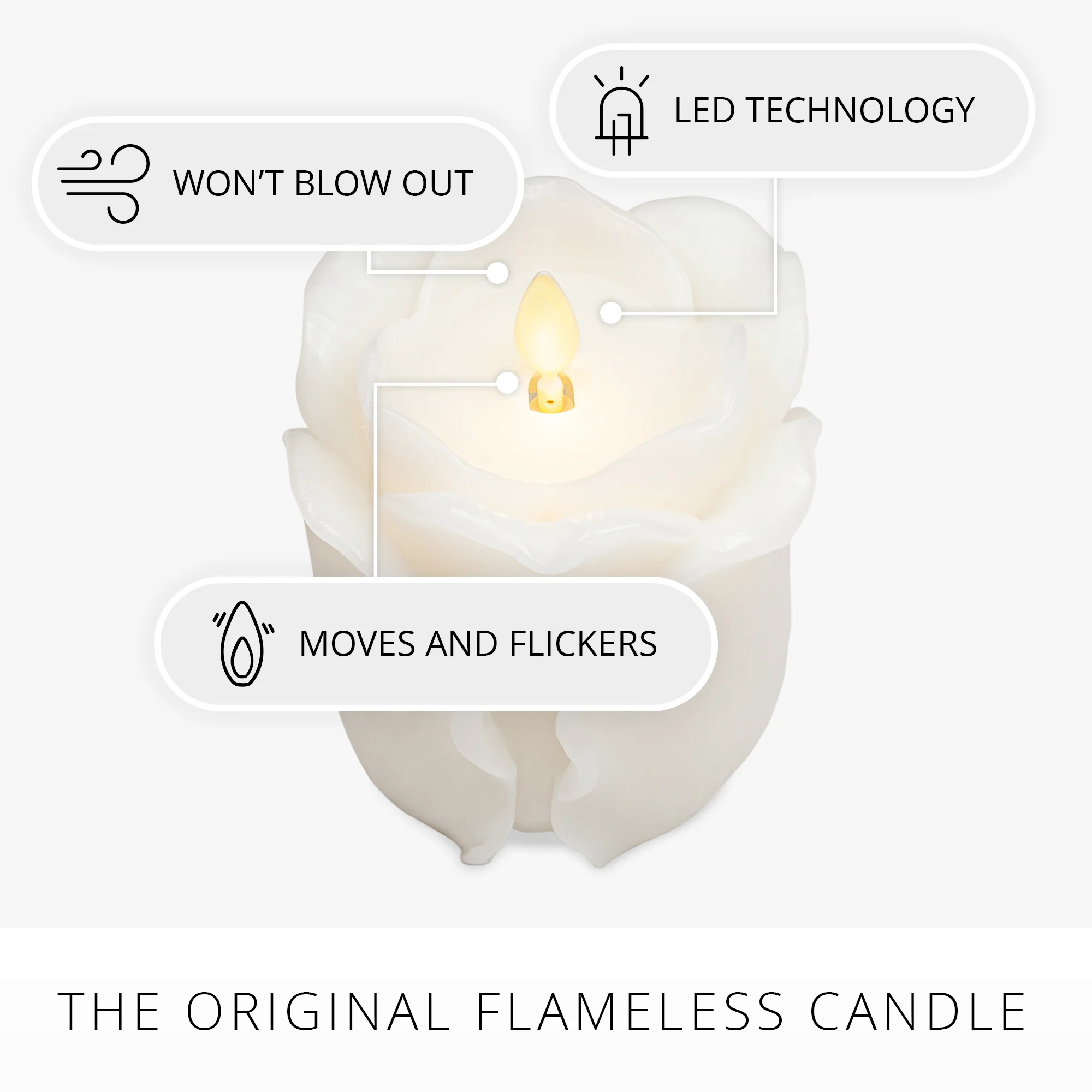 Snow White Flameless Candle Rose Bud - Image 8