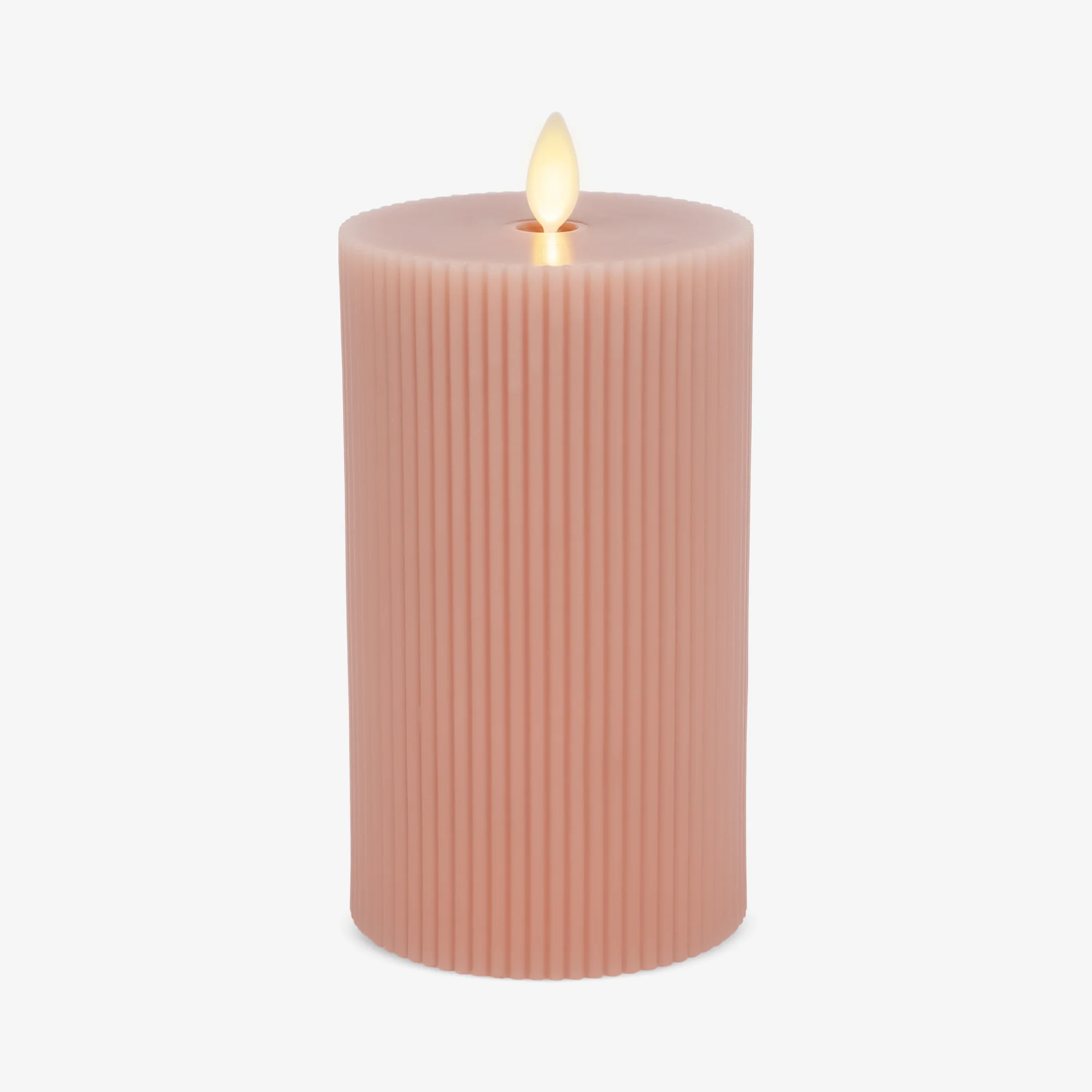 Soft Clay Flameless Candle Ribbed Pillar - Image 15