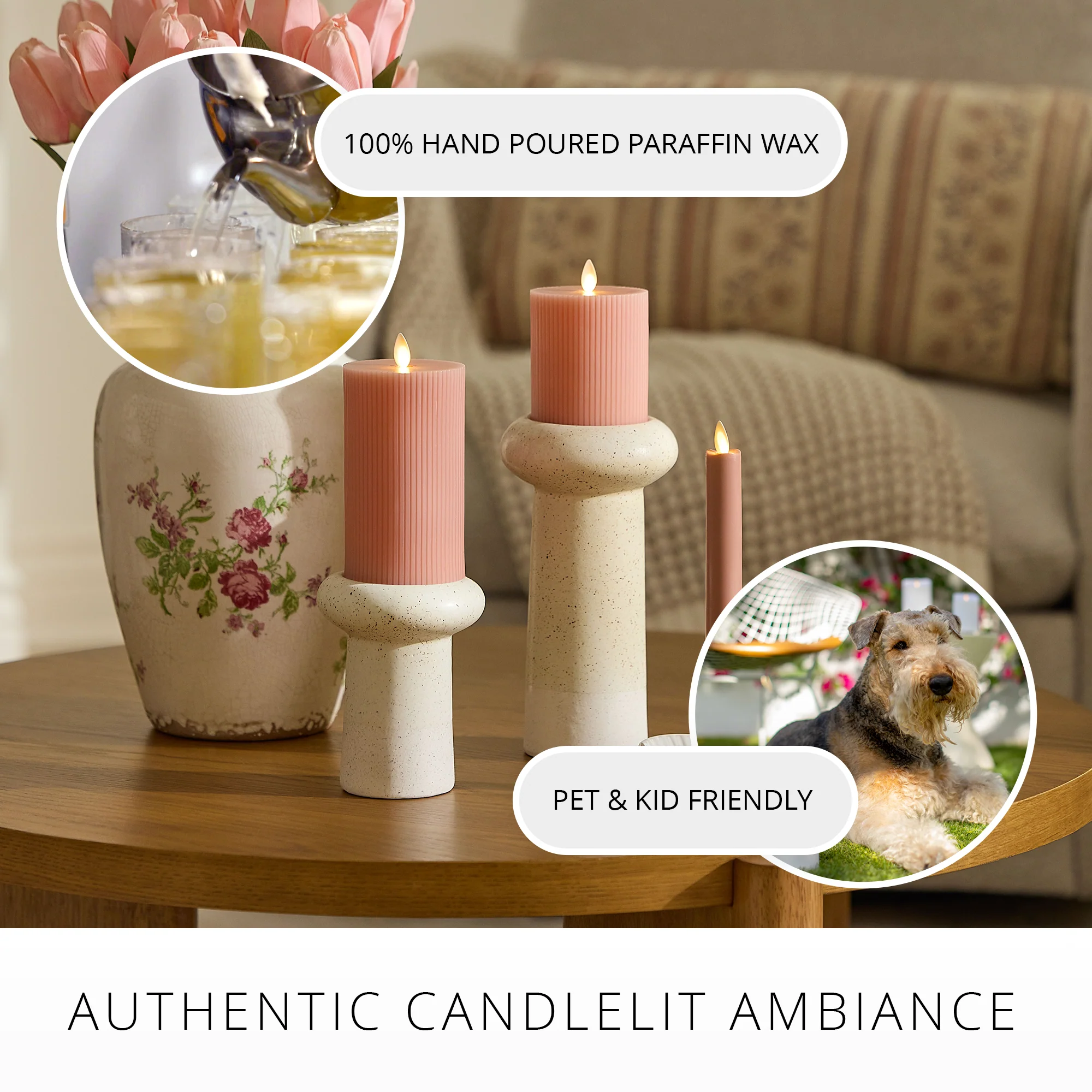 Soft Clay Flameless Candle Taper - Image 3