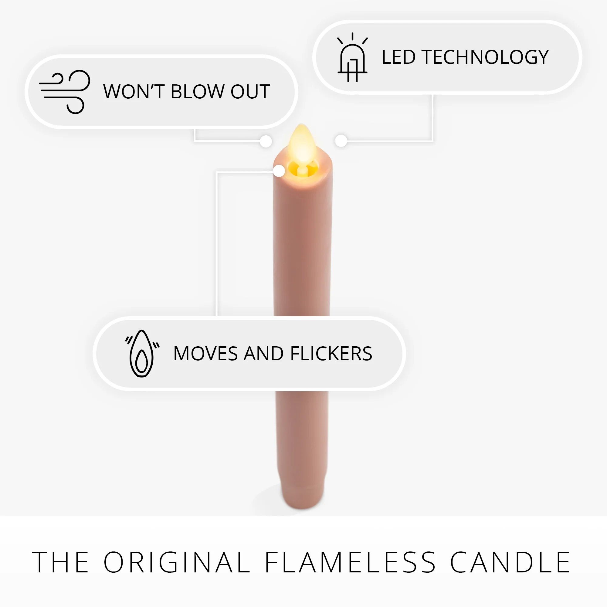 Soft Clay Flameless Candle Taper - Image 5