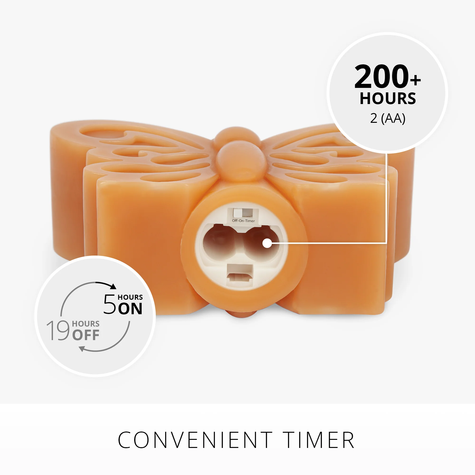 Sunlit Honey Flameless Candle Butterfly - Image 4