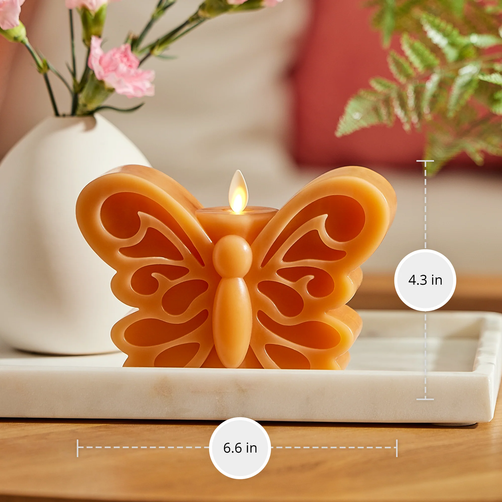Sunlit Honey Flameless Candle Butterfly - Image 7