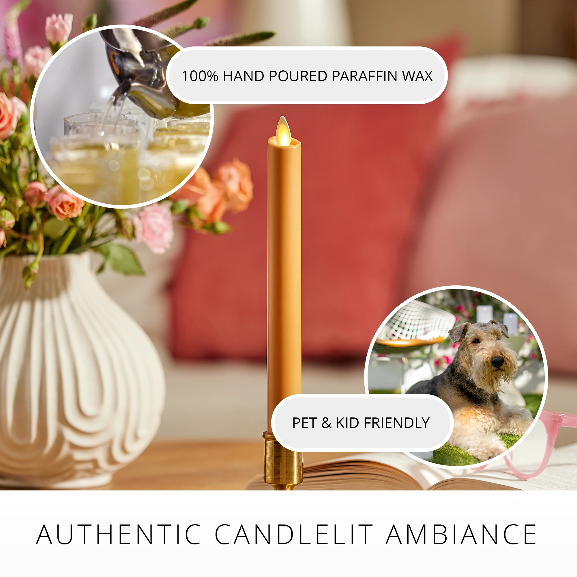 Sunlit Honey Flameless Candle Taper - Image 6