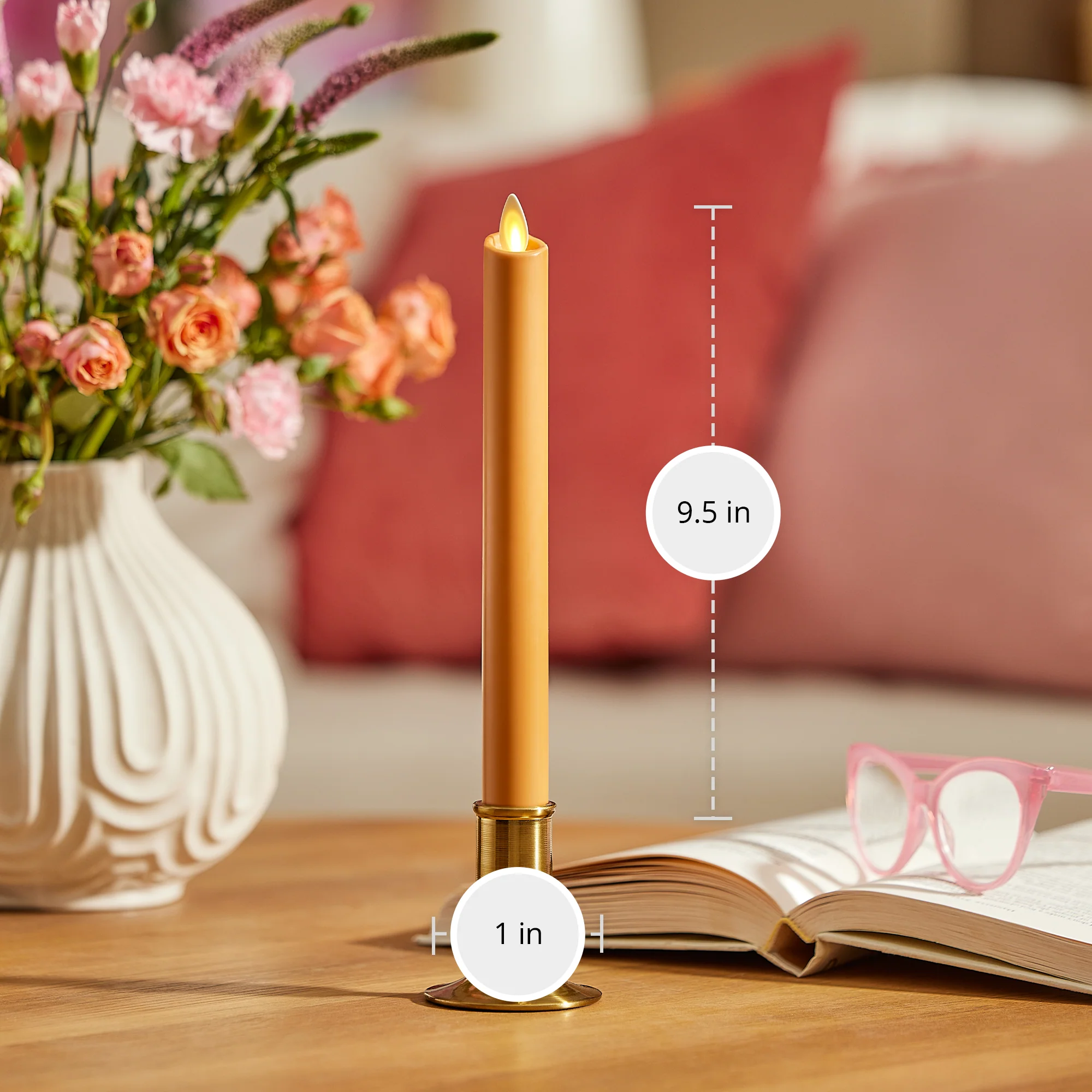 Sunlit Honey Flameless Candle Taper - Image 7