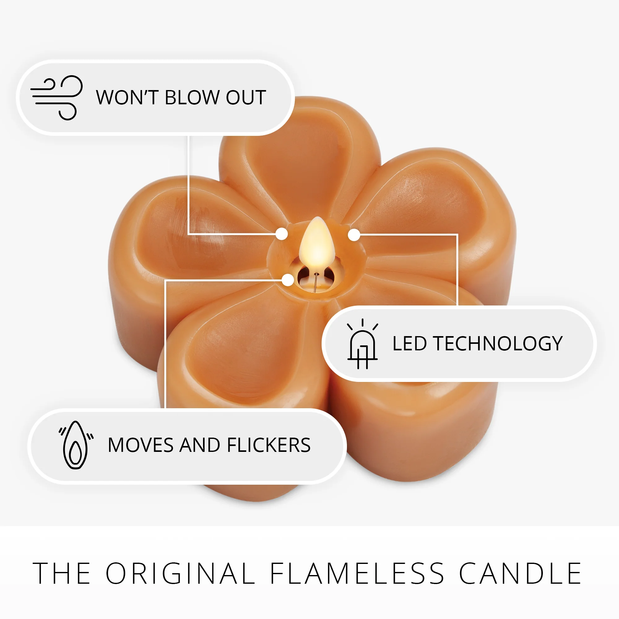 Sunlit Honey Flower Flameless Candle Tealight - Image 4