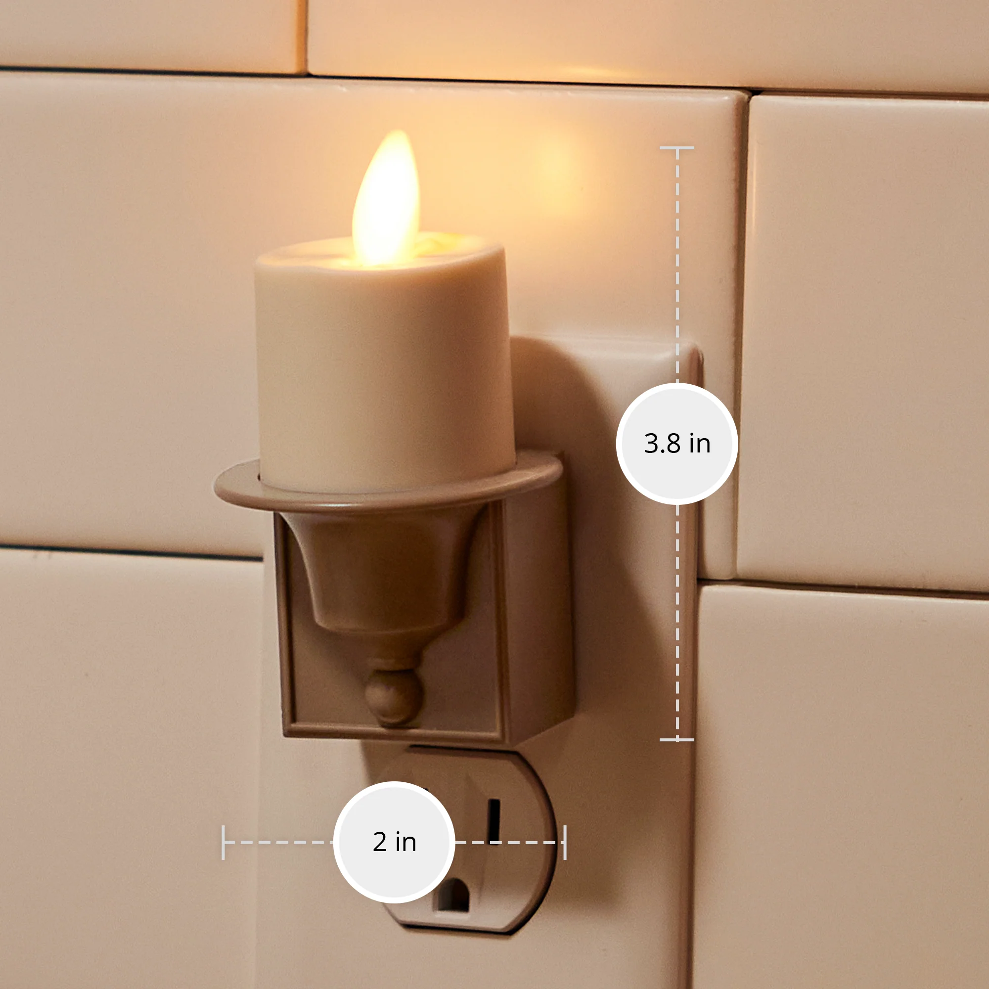 Timeless Taupe Flameless Candle Nightlight - Image 6