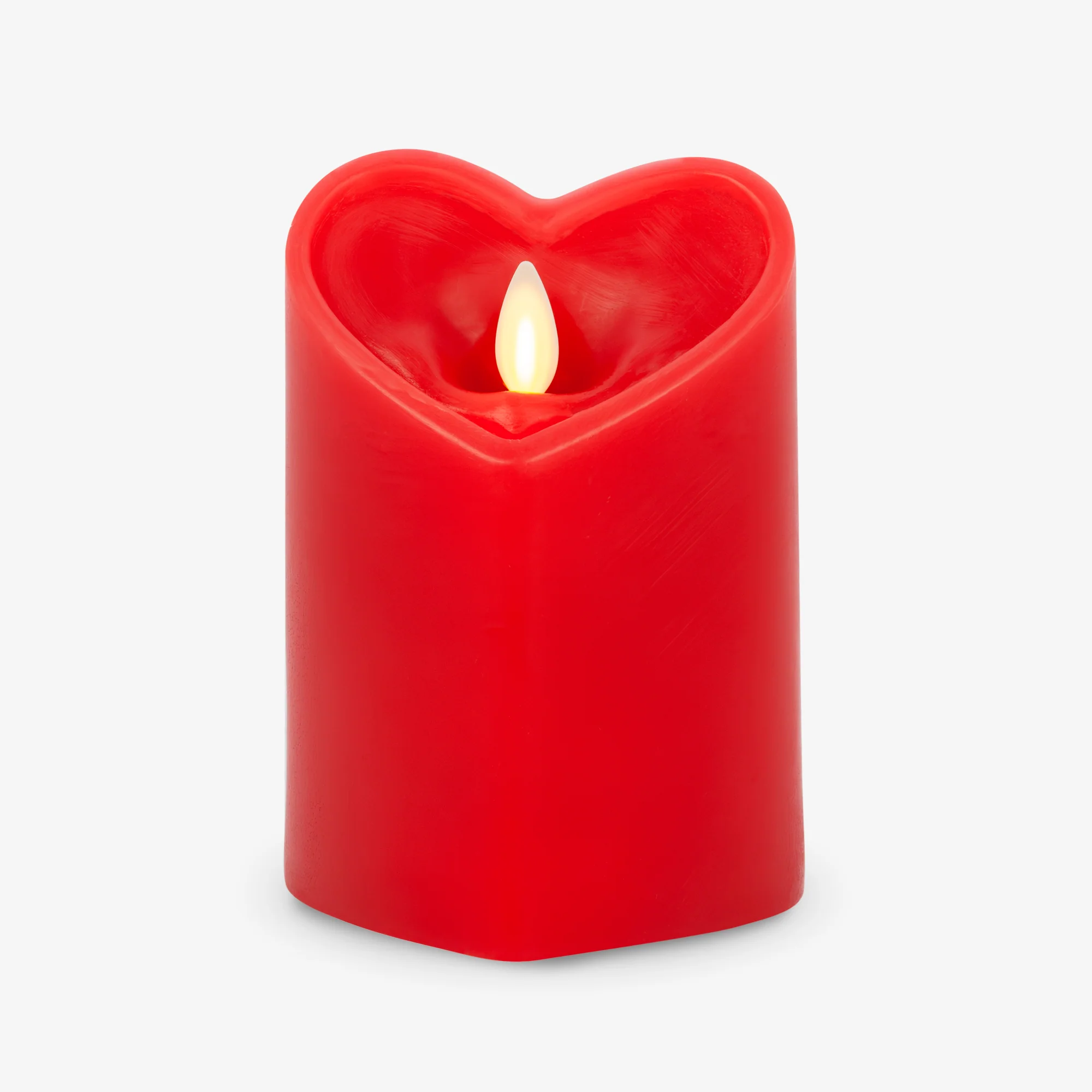 True Red Flameless Candle Heart Pillar - Image 12