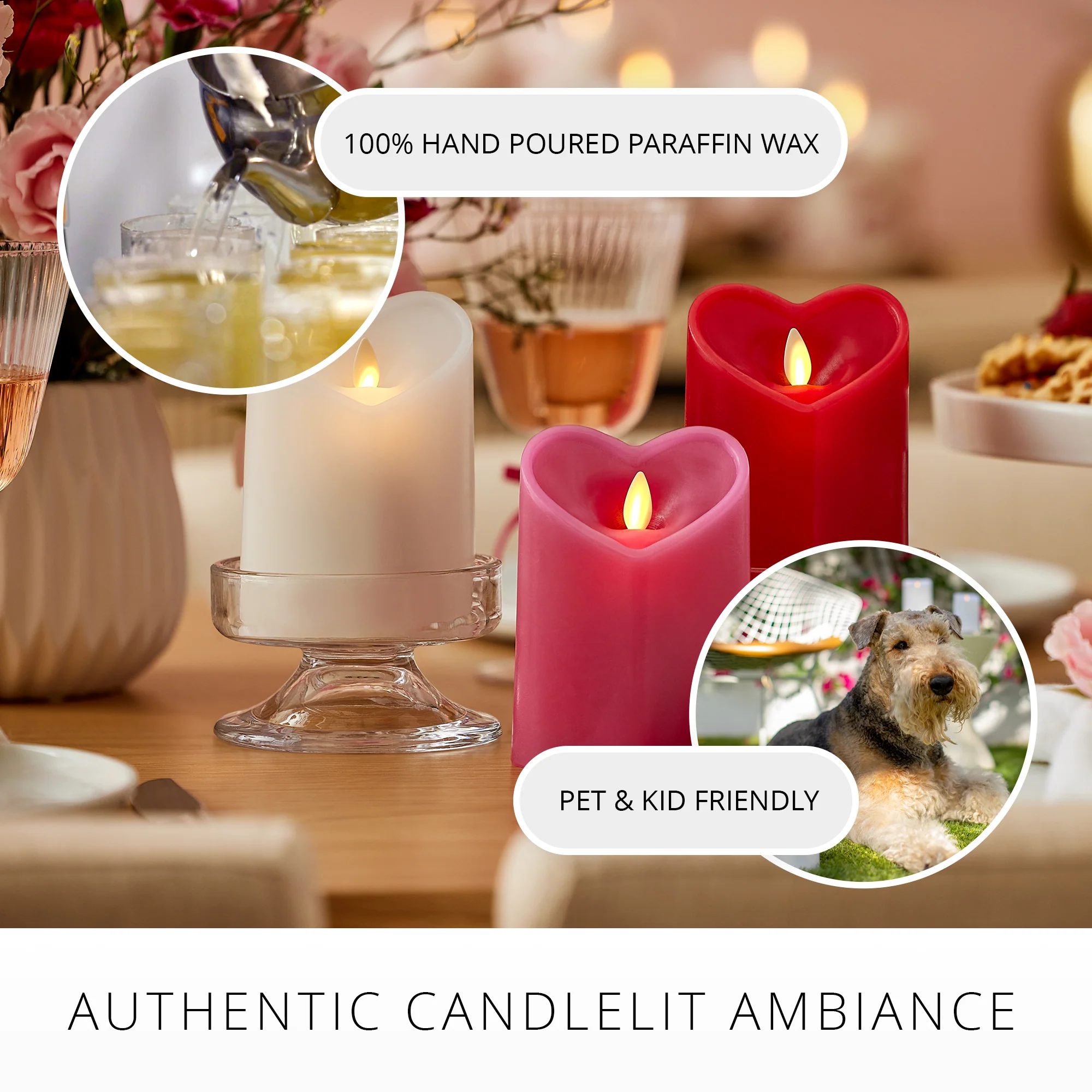 True Red Flameless Candle Heart Pillar - Image 8