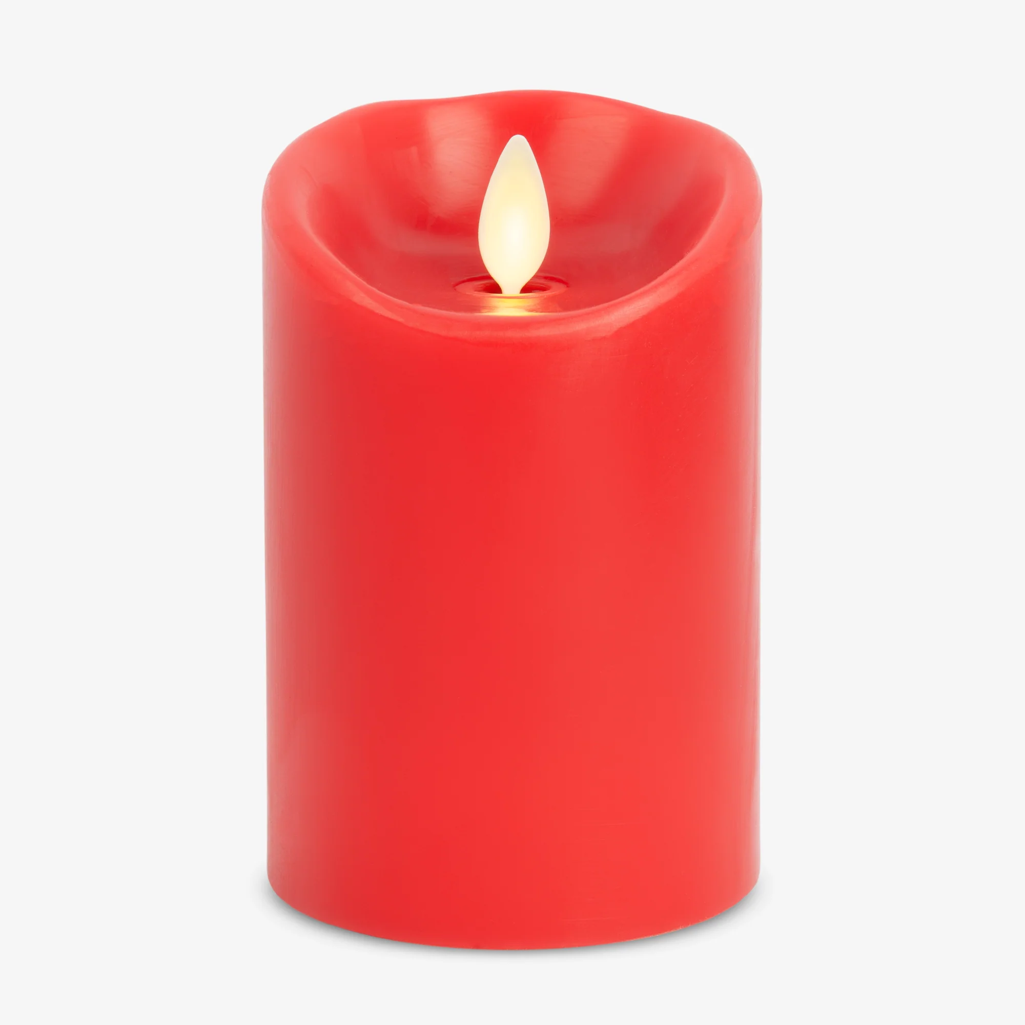 True Red Flameless Candle Pillar - Scallop Top - 3" Width - Image 10