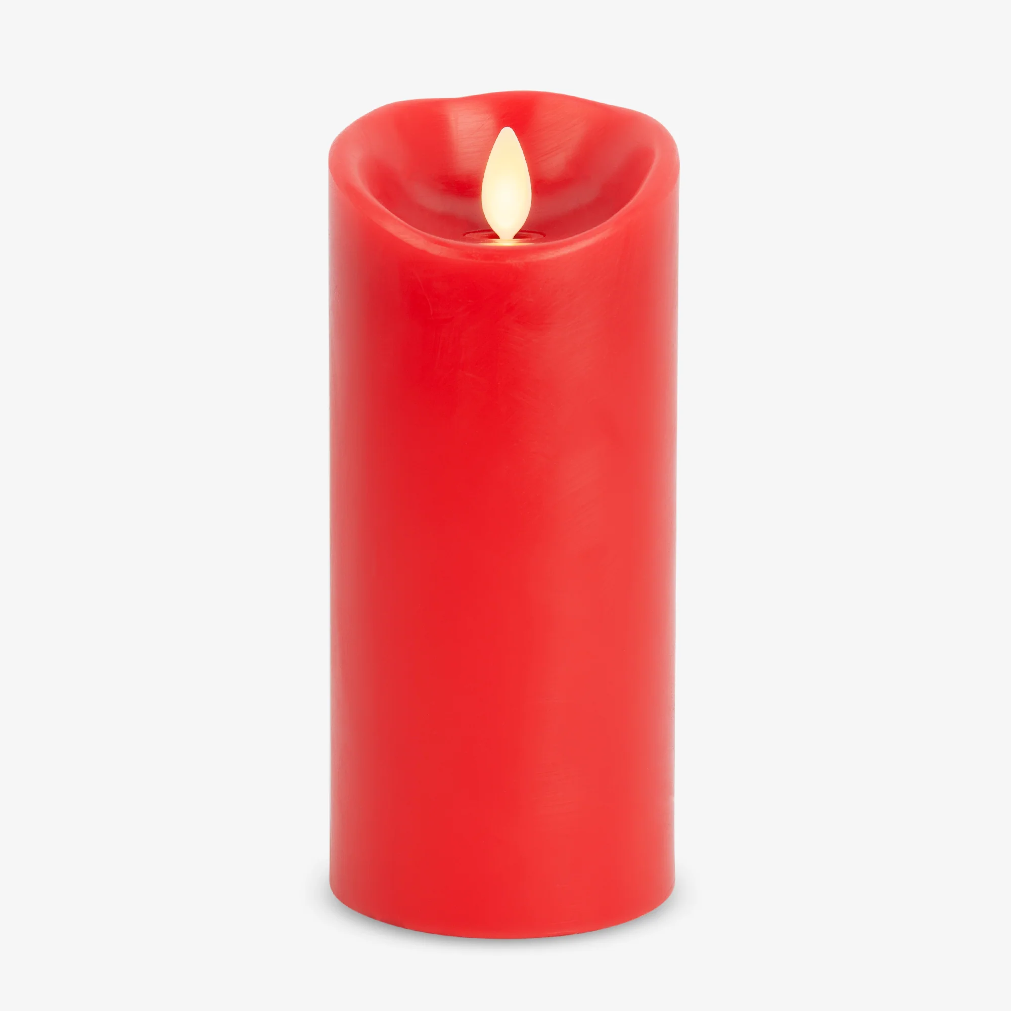 True Red Flameless Candle Pillar - Scallop Top - 3" Width - Image 11