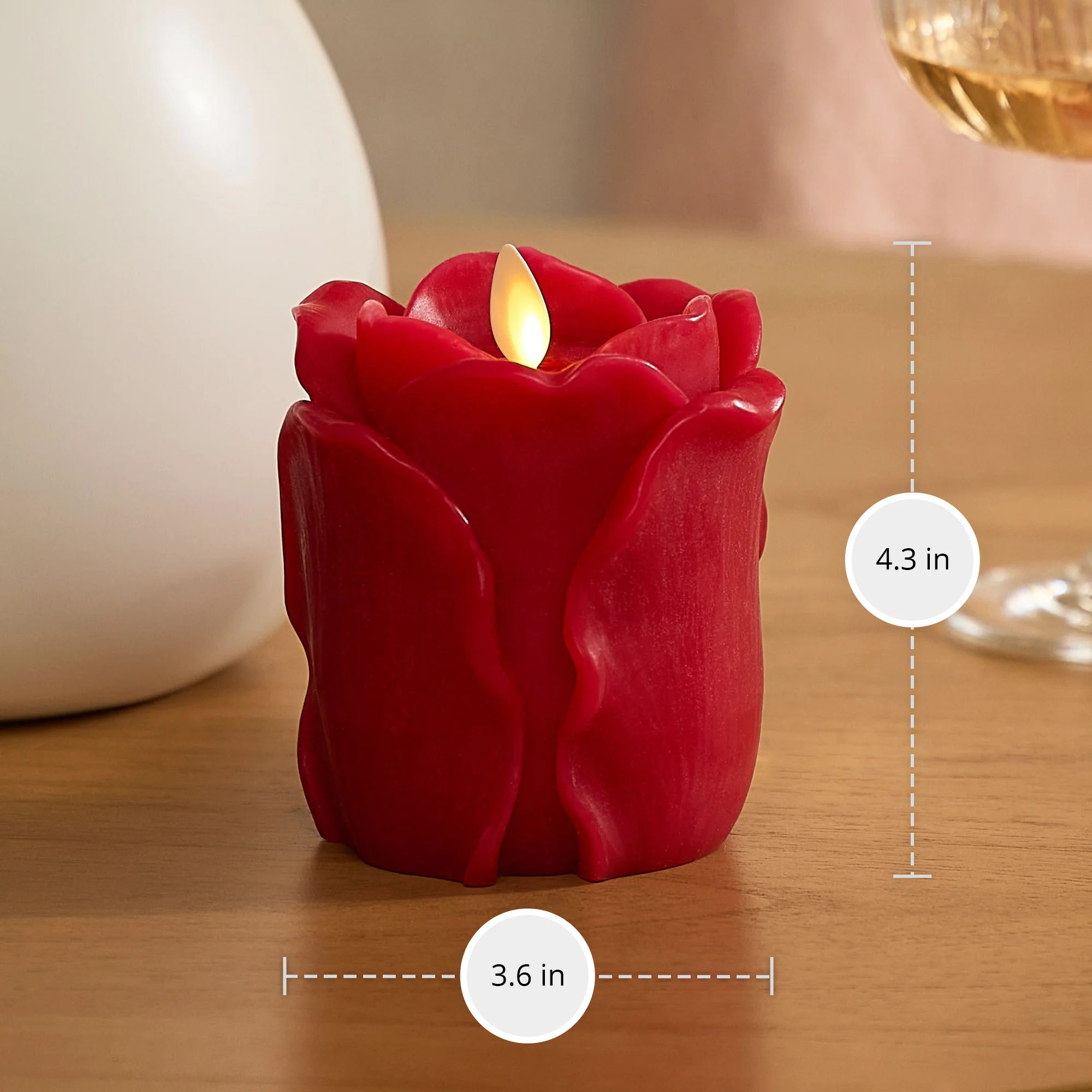 True Red Flameless Candle Rose Bud - Image 5