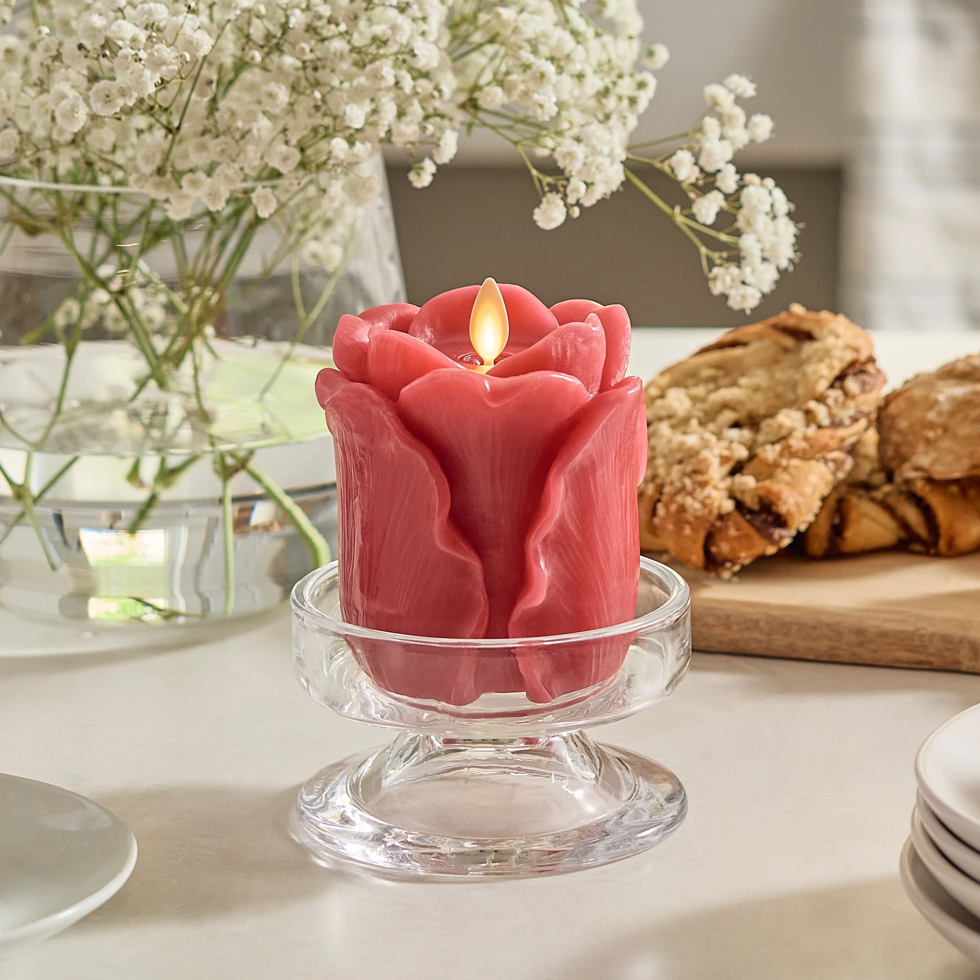True Red Flameless Candle Rose Bud - Image 7