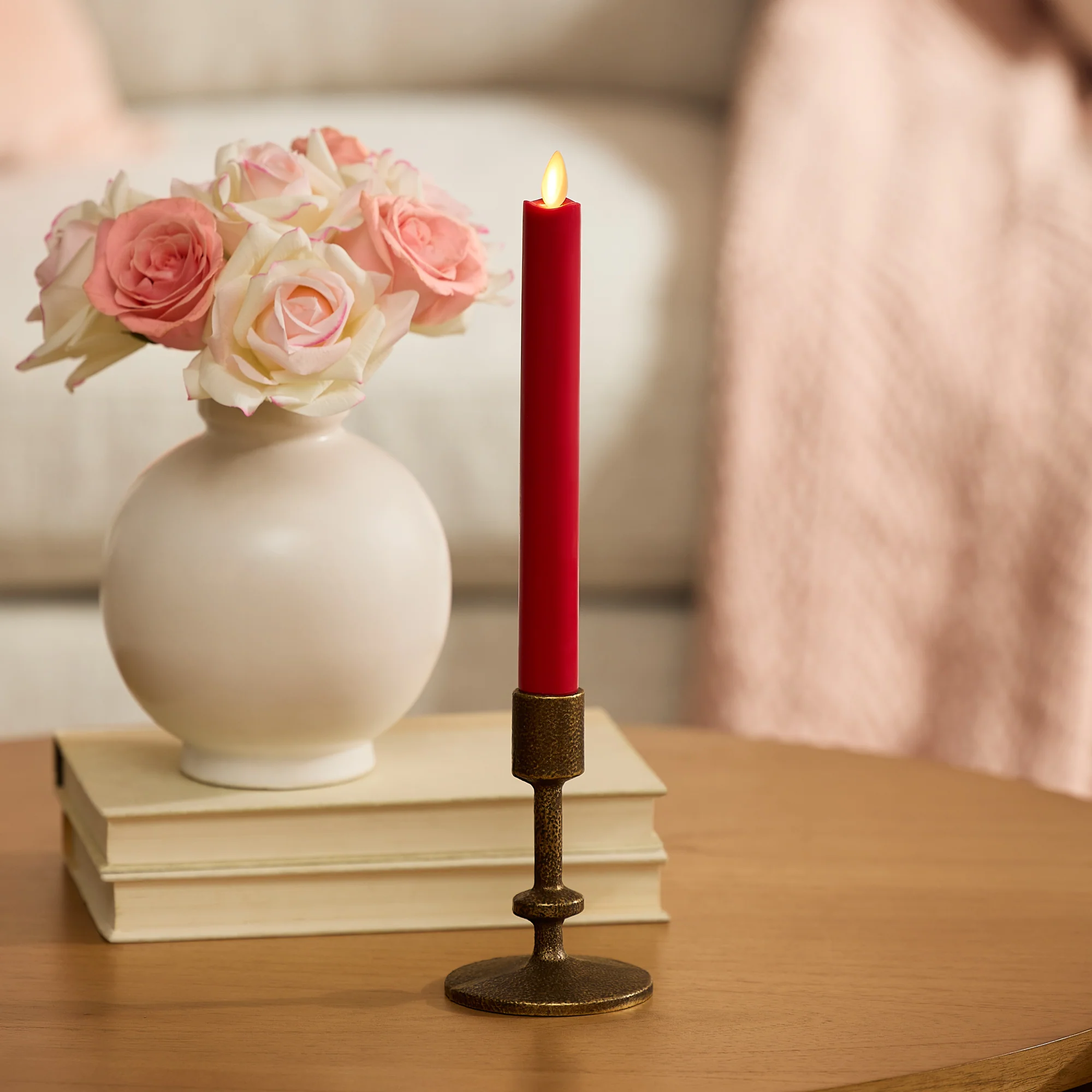 True Red Flameless Candle Taper - Image 2