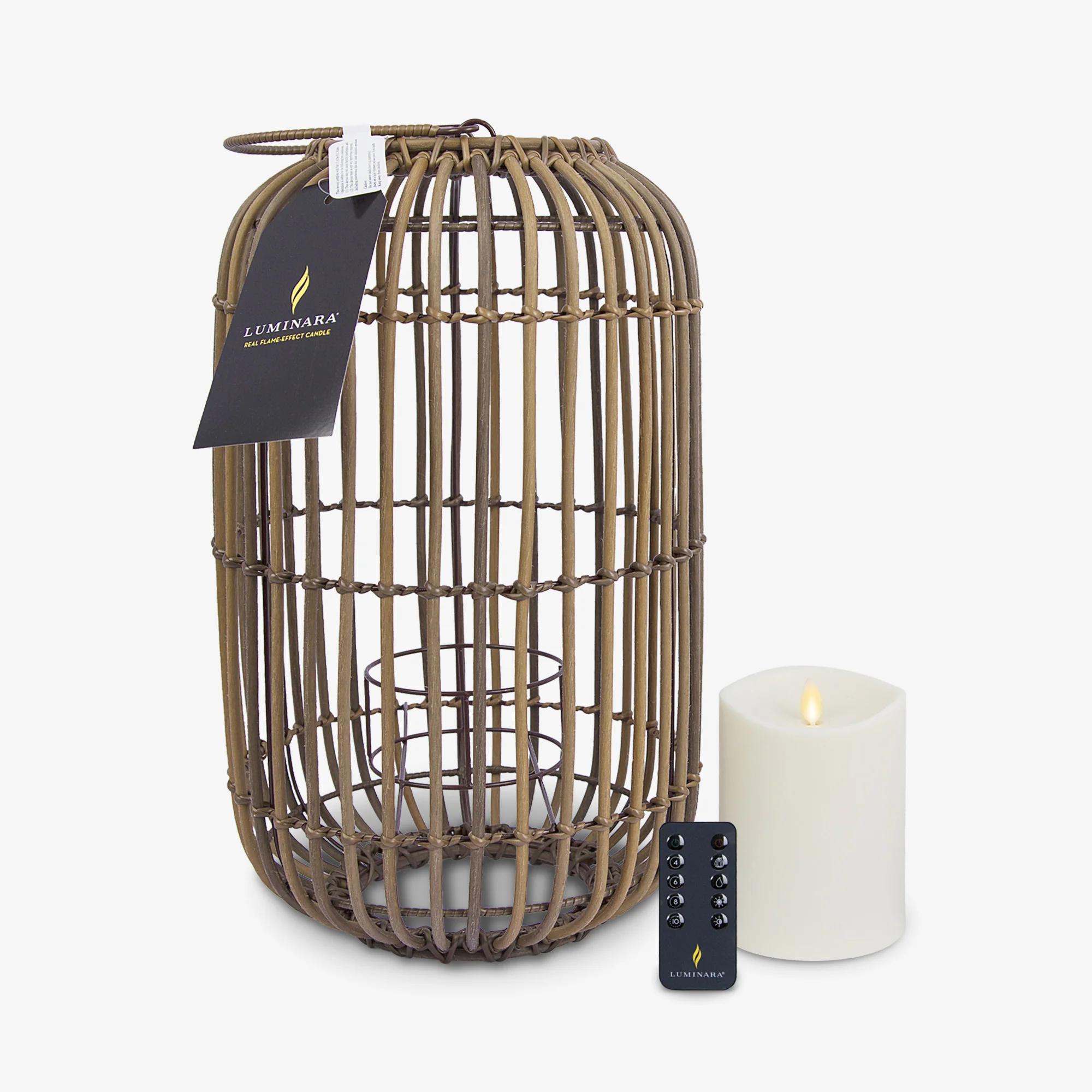 Weathered Brown Lantern with Outdoor Candle and Remote - Image 6