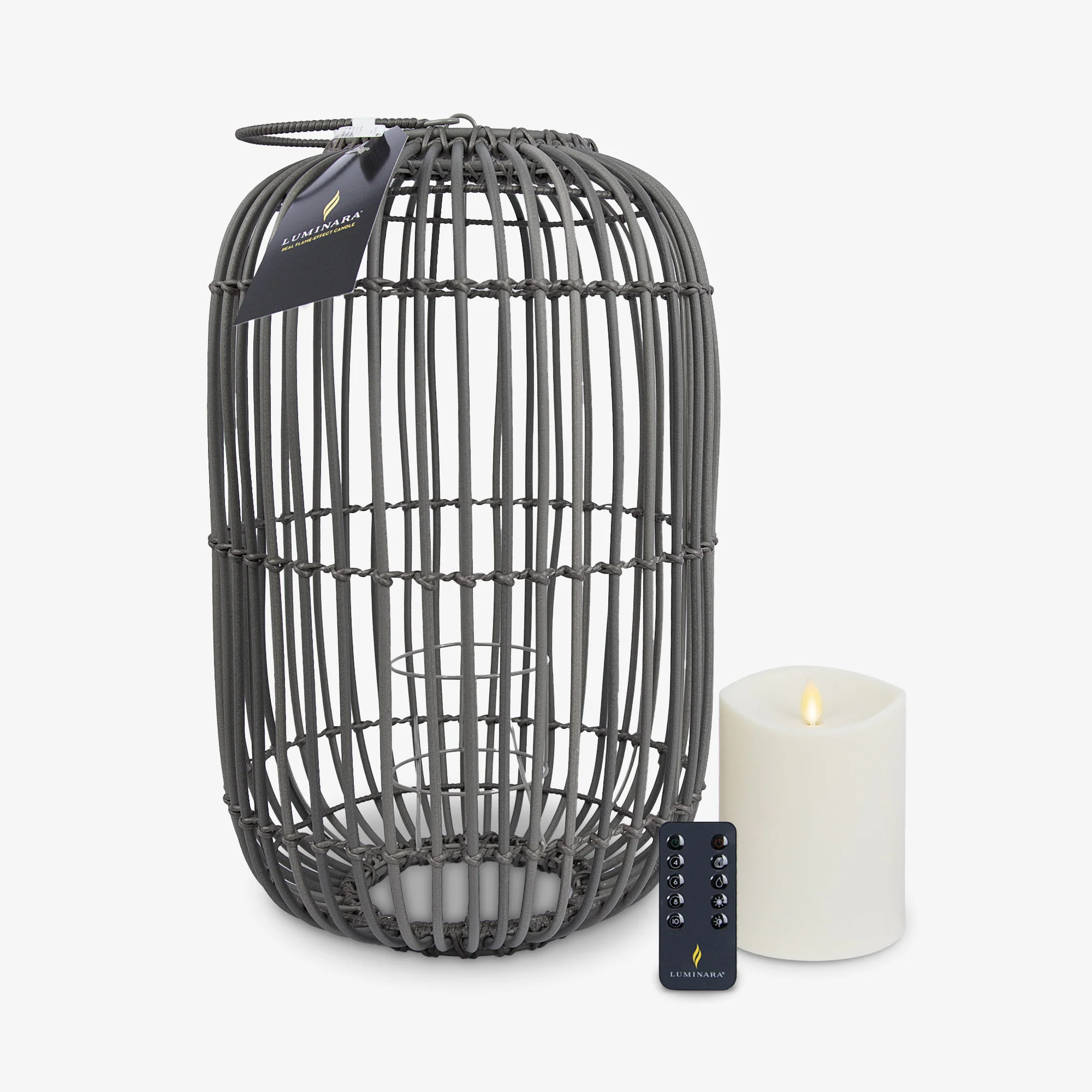 Weathered Grey Lantern with Outdoor Candle and Remote - Image 4