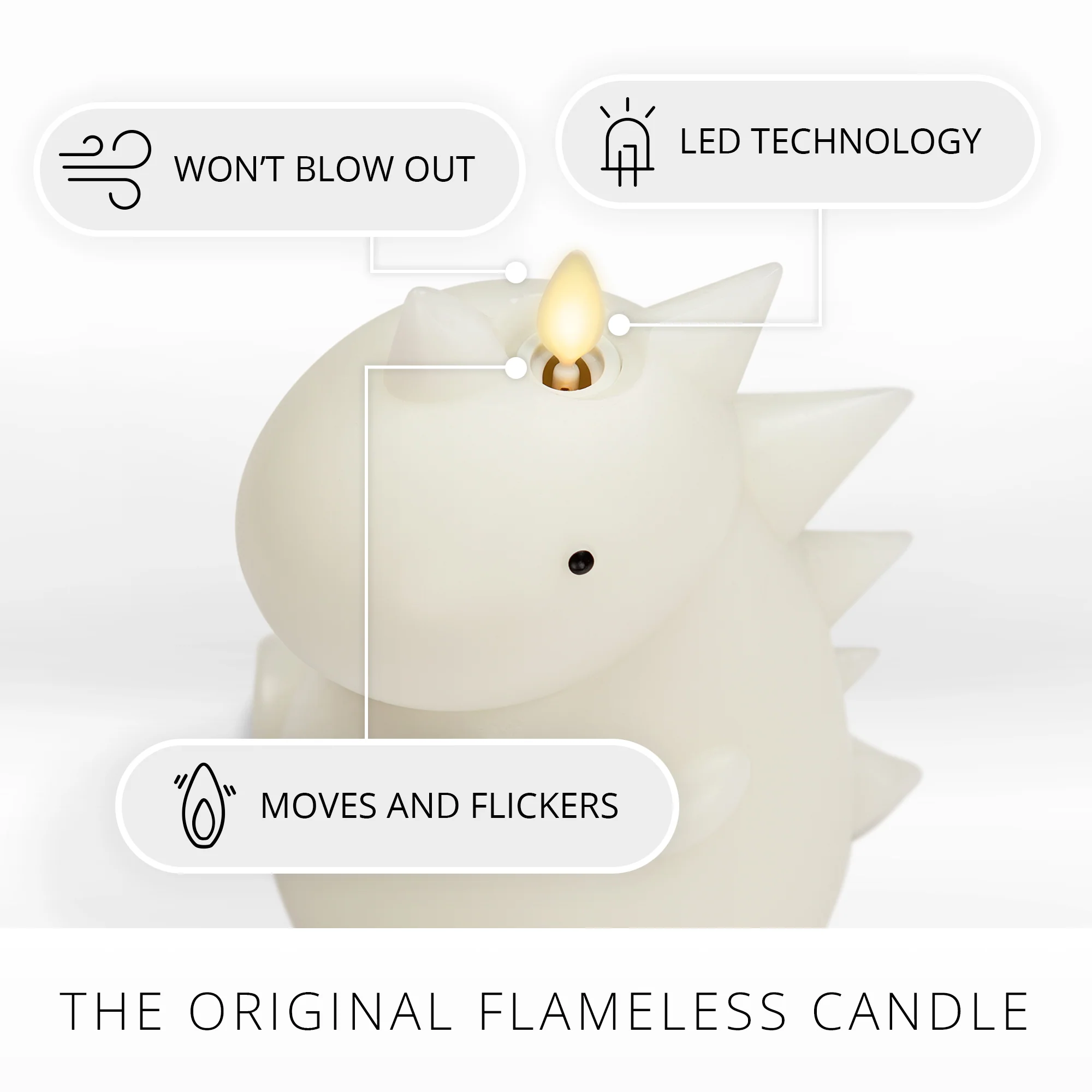 Whisper Green Color Changing Flameless Candle Dinosaur with Remote - Image 4