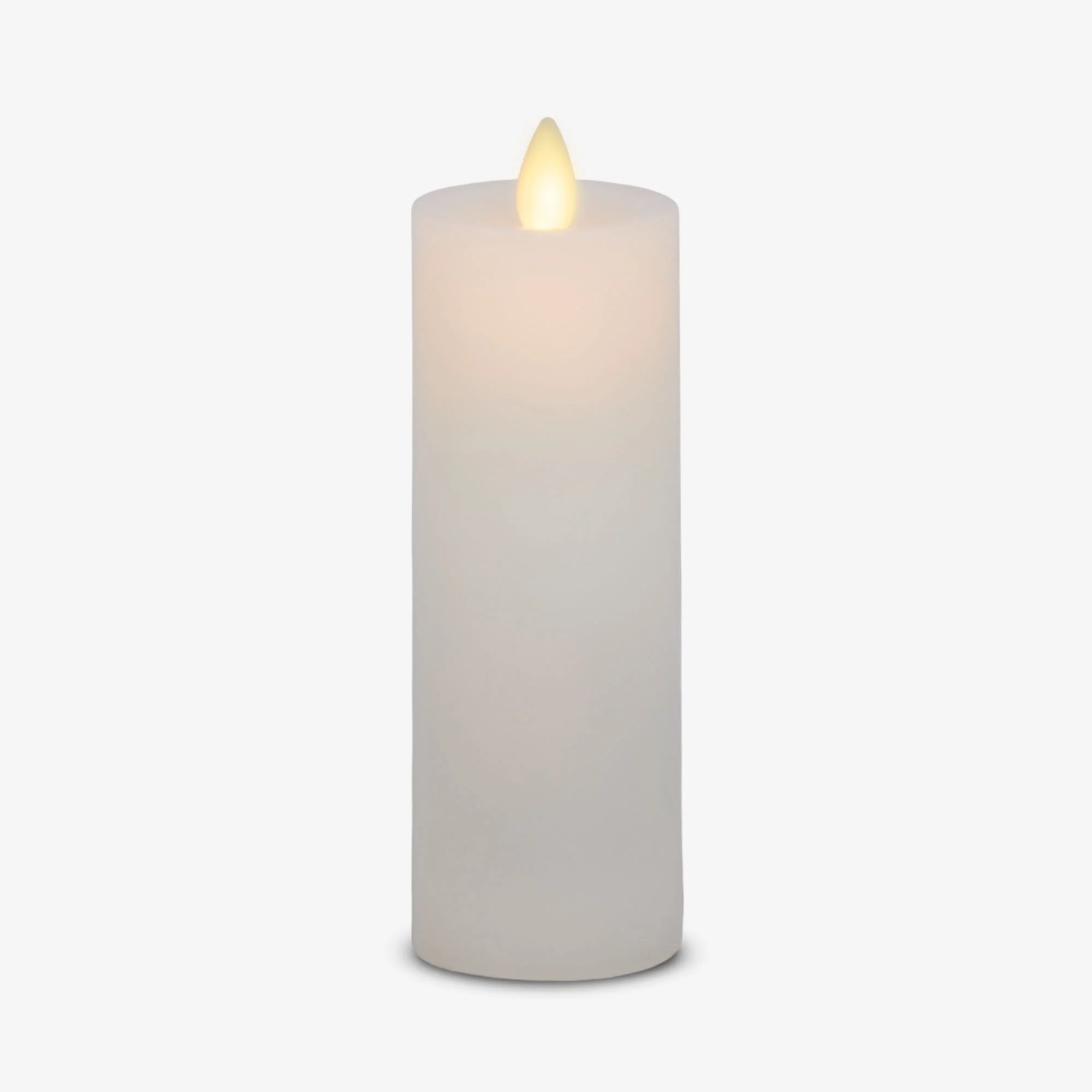 White Flameless Candle Slim Pillar - Recessed Top - Image 10