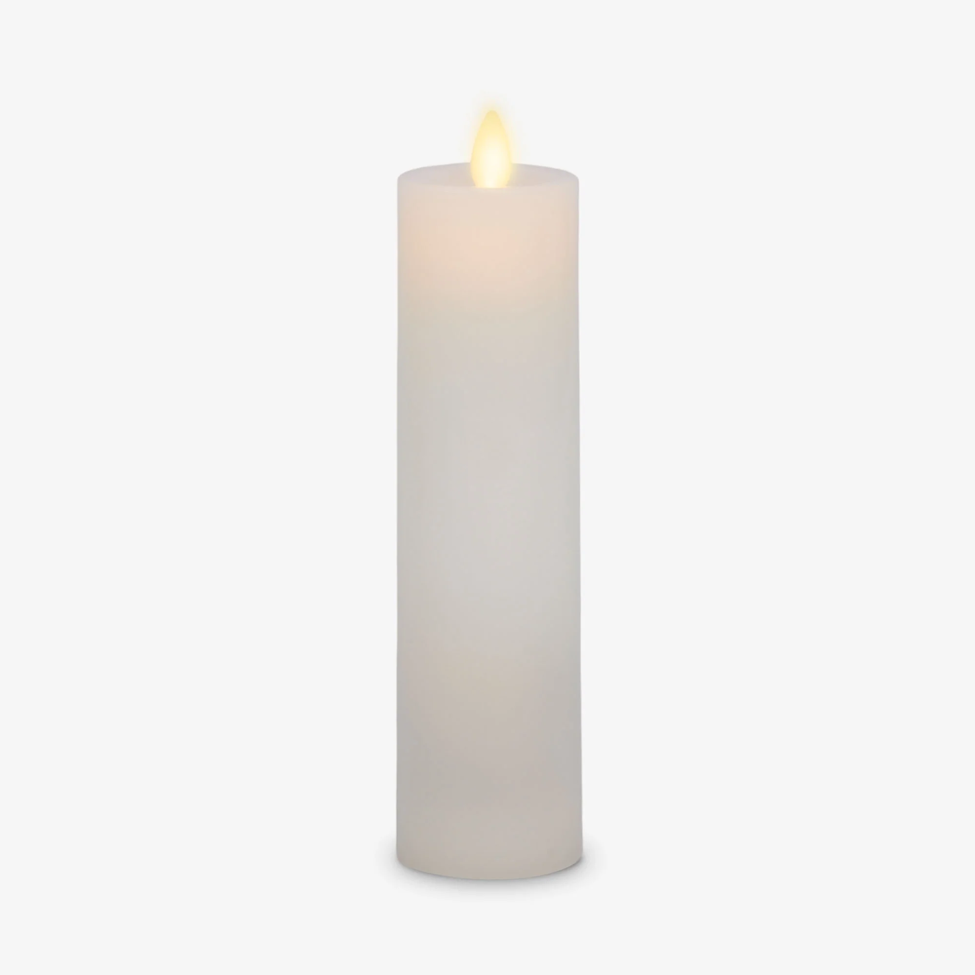 White Flameless Candle Slim Pillar - Recessed Top - Image 12