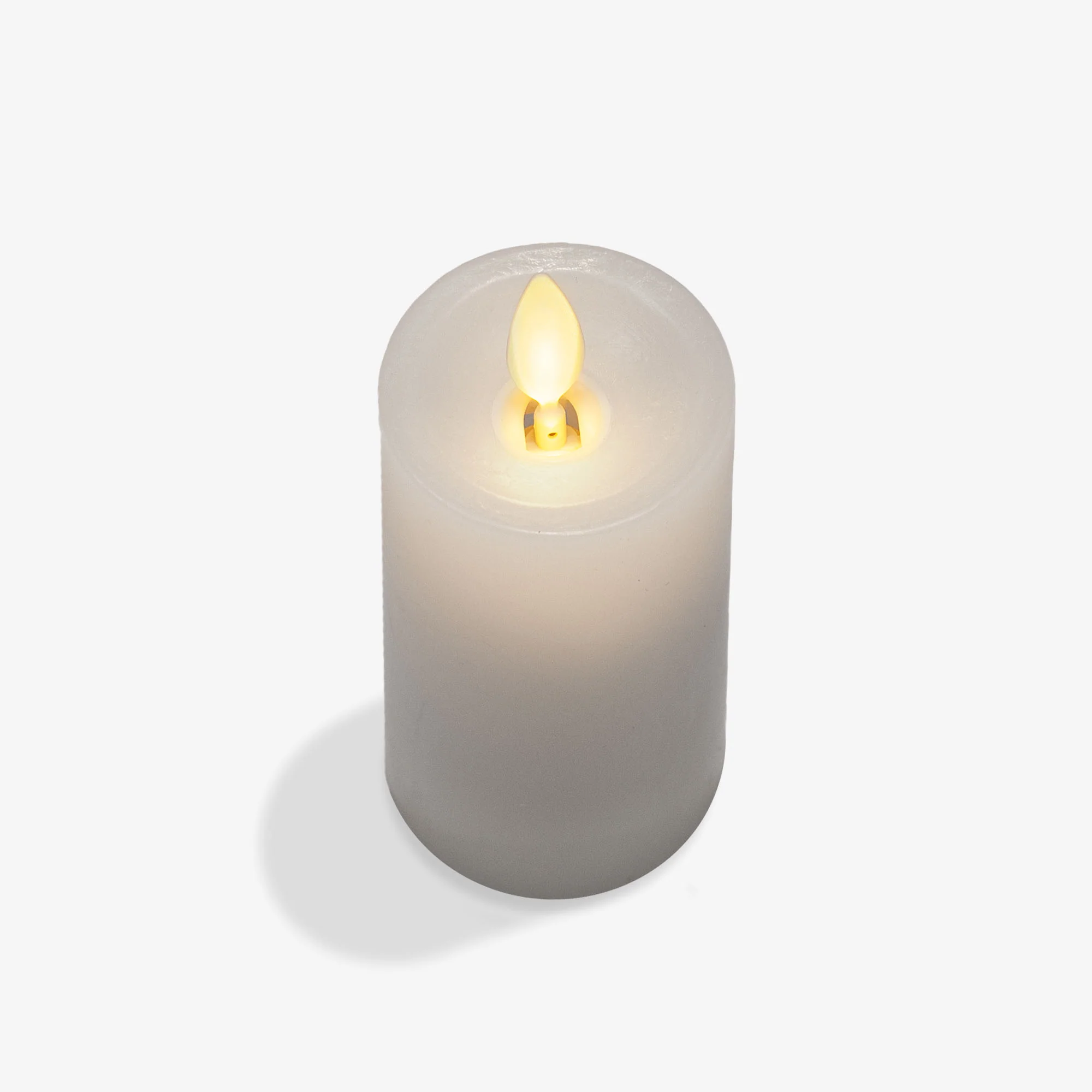 White Flameless Candle Slim Pillar - Recessed Top - Image 14